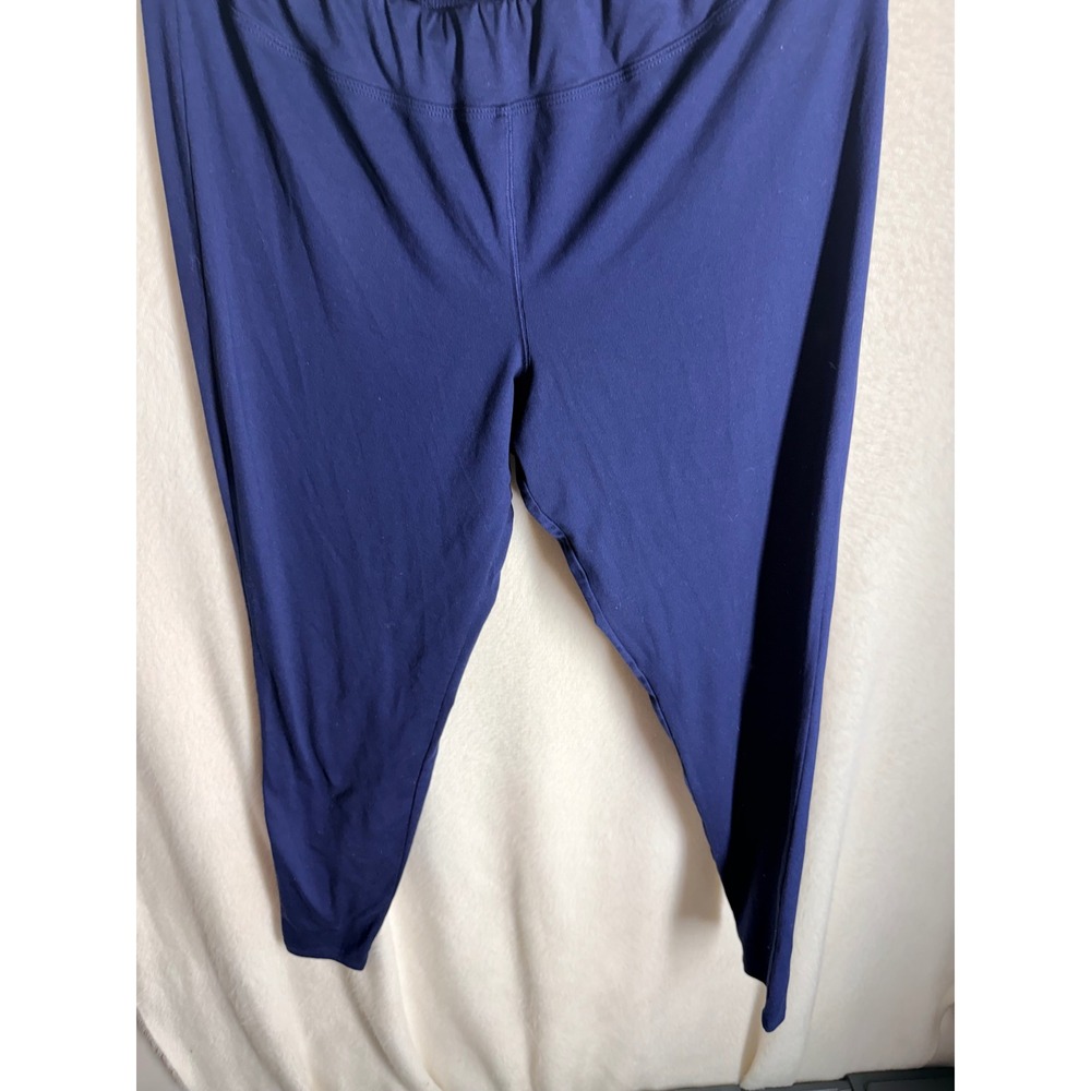 New Directions Studio Womens Navy Blue Elastic Waist Leggings Size L - Picture 2 of 8